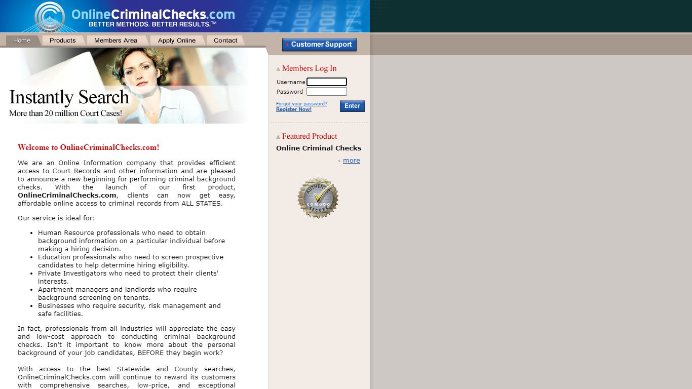 Online Criminal Checks / Home